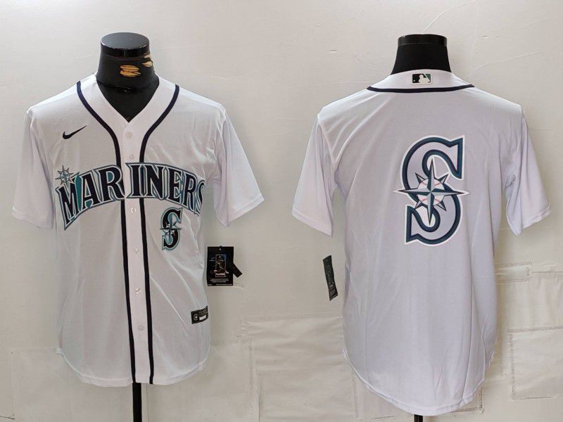 Men Seattle Mariners Blank White Game 2024 Nike MLB Jersey style 4